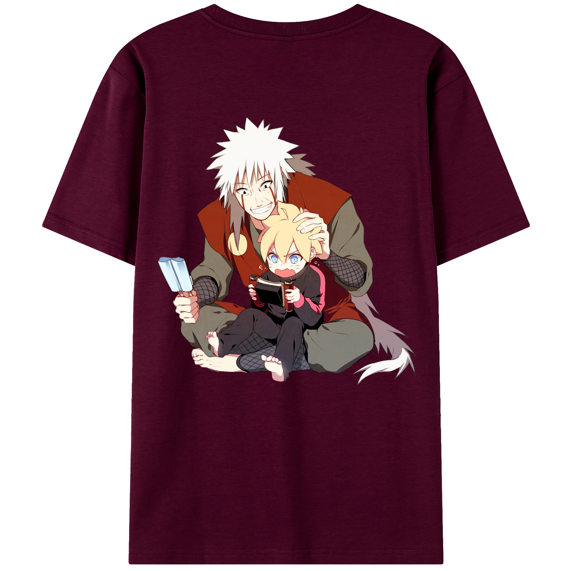 （画像用） NARUTO -ナルト- 自来也（じらいや） Jiraiya レディース半袖Tシャツ(バックプリント)